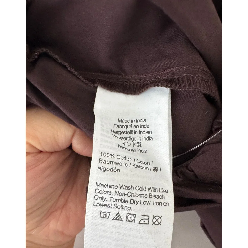 J.Crew Pull-on Midi Skirt in Cotton Poplin sz PXS Brown preppy quiet luxury